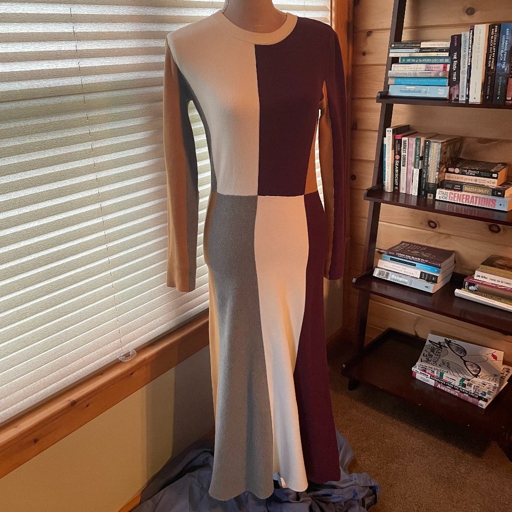 Slate & Willow Size M Medium Midi Color Block Dress